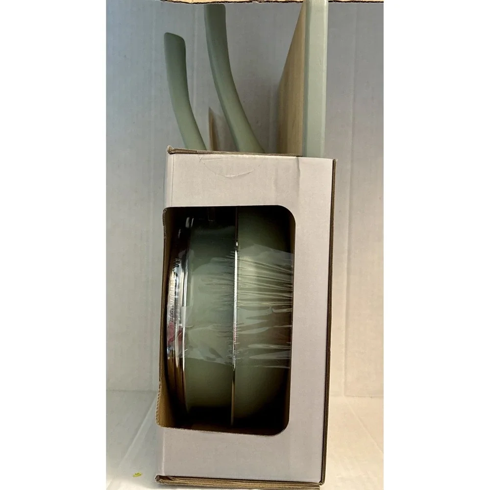 Basic Essentials 5 Pc. Non-Stick Aluminum Cookware Set Cool Touch Handles Green